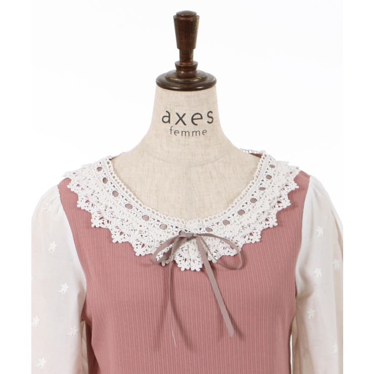 コットンレース使いトップス[品番：IGAW0001759]｜axes femme
