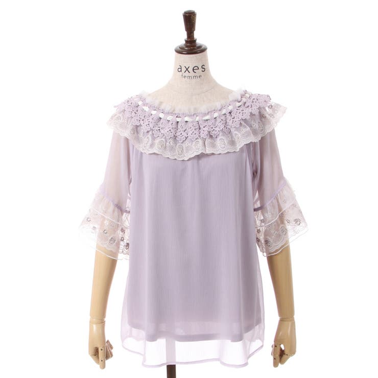 レイヤードフリル楊柳トップス[品番：IGAW0003827]｜axes femme