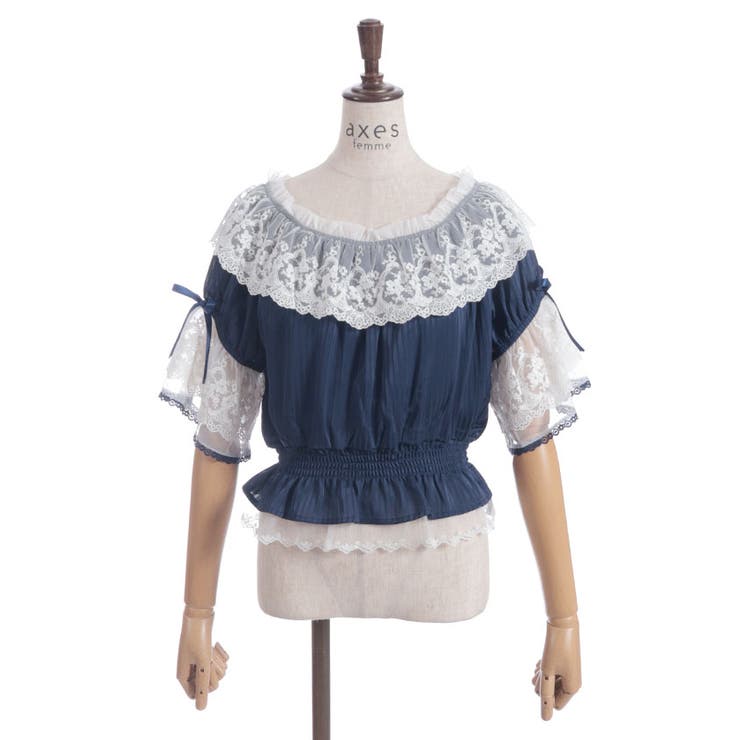 シアストライプ×レースプルオーバー | axes femme | 詳細画像11 