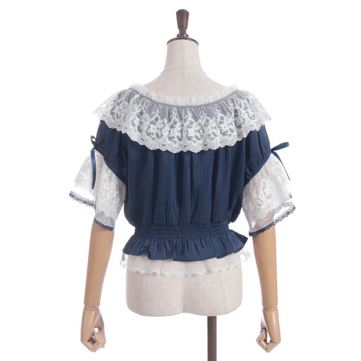 シアストライプ×レースプルオーバー | axes femme | 詳細画像13 