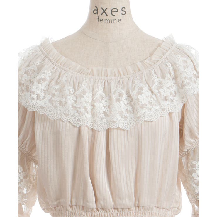 シアストライプ×レースプルオーバー | axes femme | 詳細画像21 