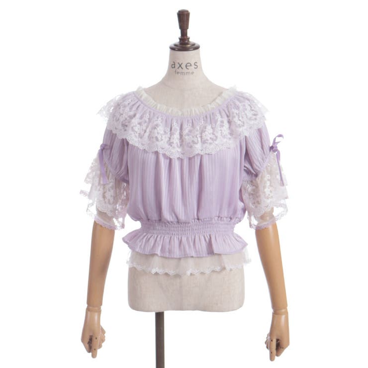 シアストライプ×レースプルオーバー | axes femme | 詳細画像25 