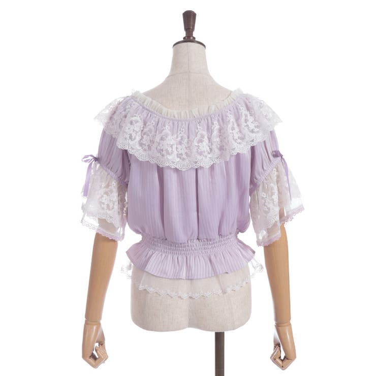 シアストライプ×レースプルオーバー | axes femme | 詳細画像27 