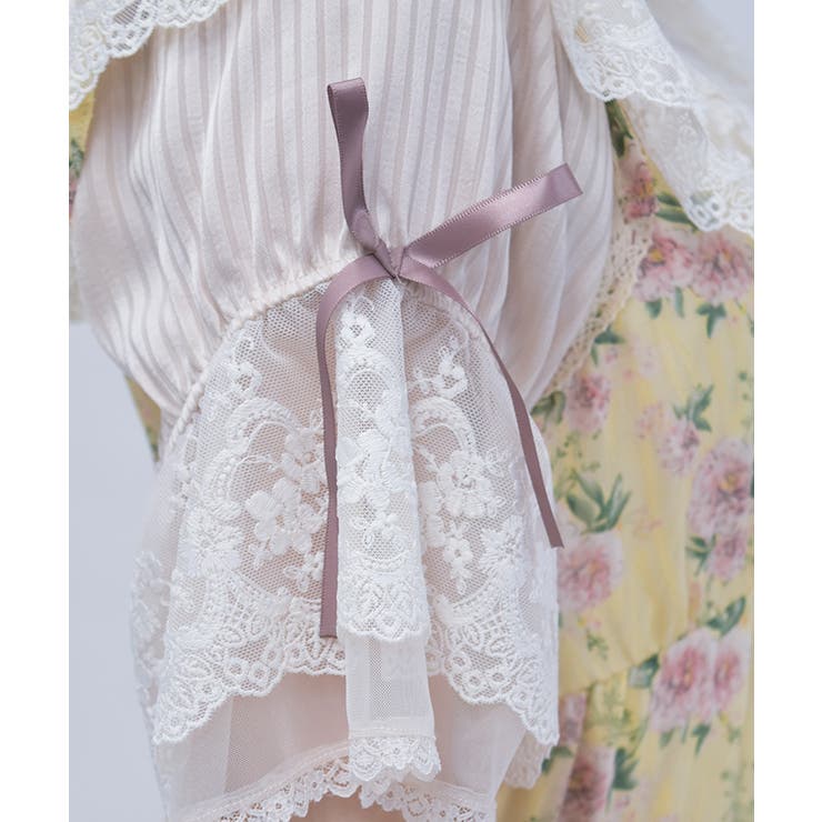 シアストライプ×レースプルオーバー | axes femme | 詳細画像5 