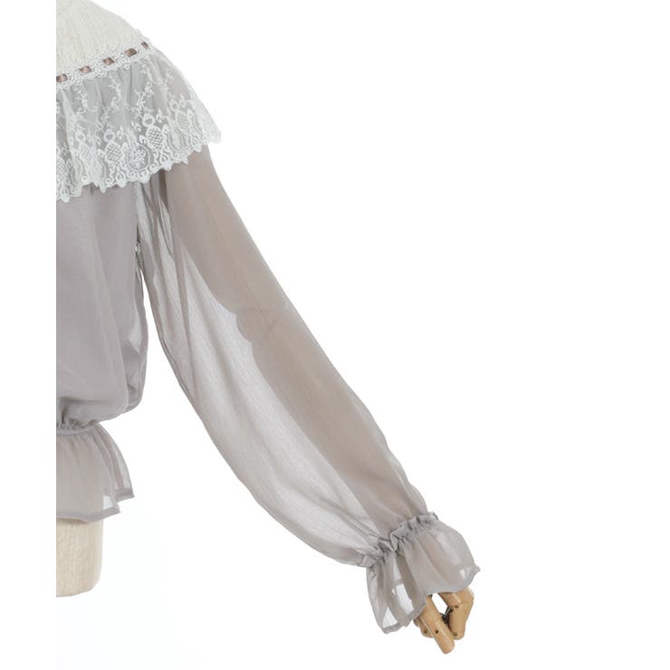 【希少】MARC LE BIHAN シルク アシメチュールレース シアートップス チュールレースシアートップス[品番：IGAW0004869]｜axes femme