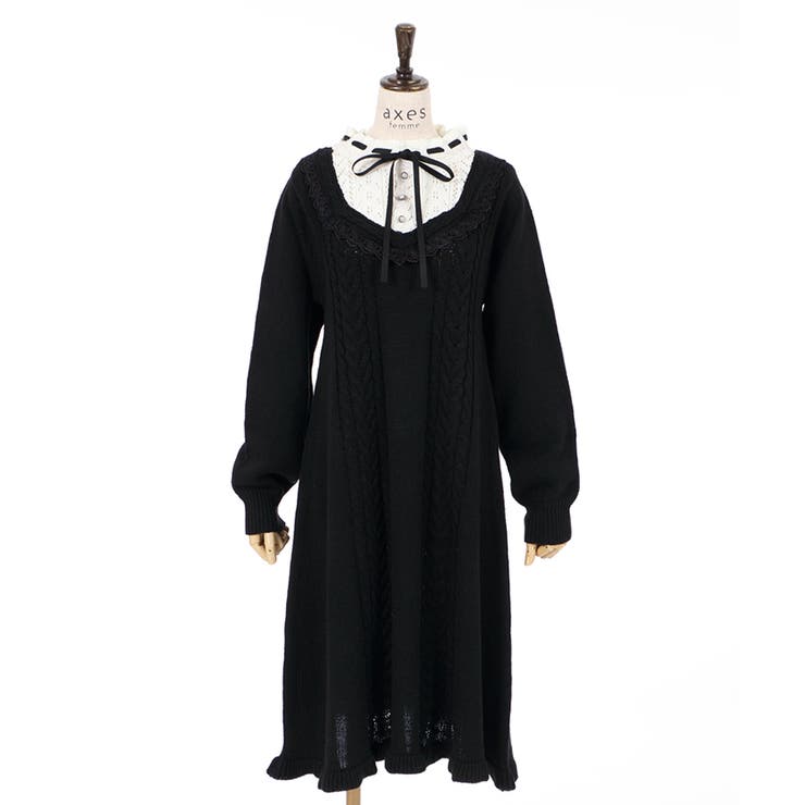axes ニットセーターワンピースなど ジップ付ニット×ニットワンピース | outlet | axes femme online