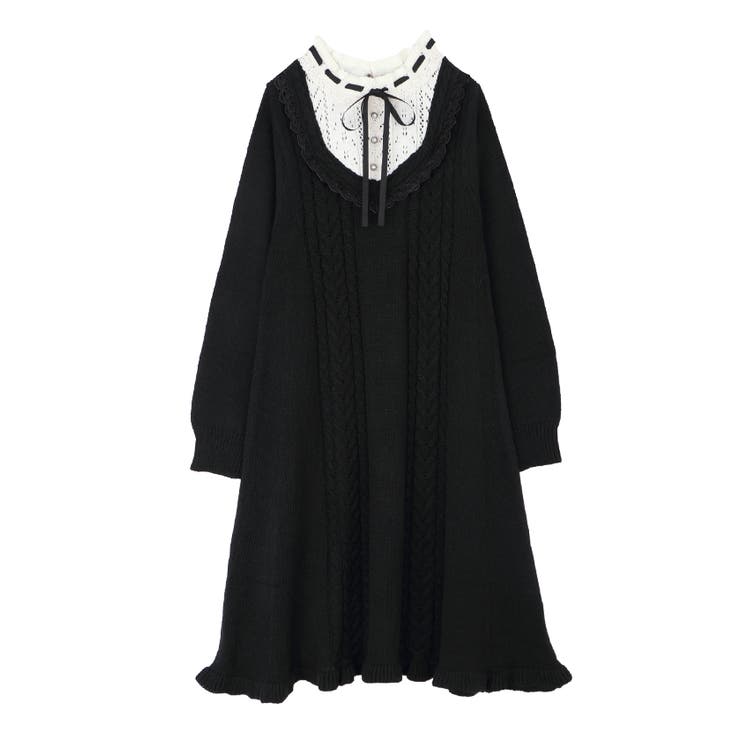 新品タグ付き☆ ブロッキングニットワンピース ブロッキングニットワンピース[品番：IGAW0001147]｜axes femme