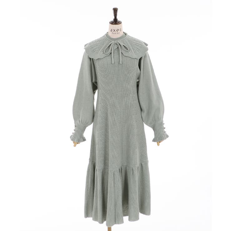 付け襟セットワンピース[品番：IGAW0001218]｜axes femme（アクシーズ
