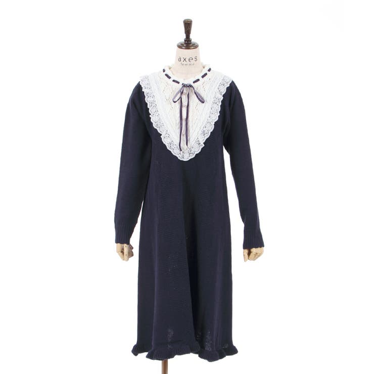 フリルニットワンピース[品番：IGAW0002839]｜axes femme