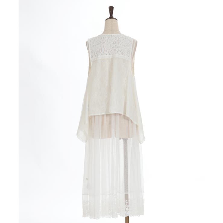 レースベスト×チュールジレ[品番：IGAW0004870]｜axes femme
