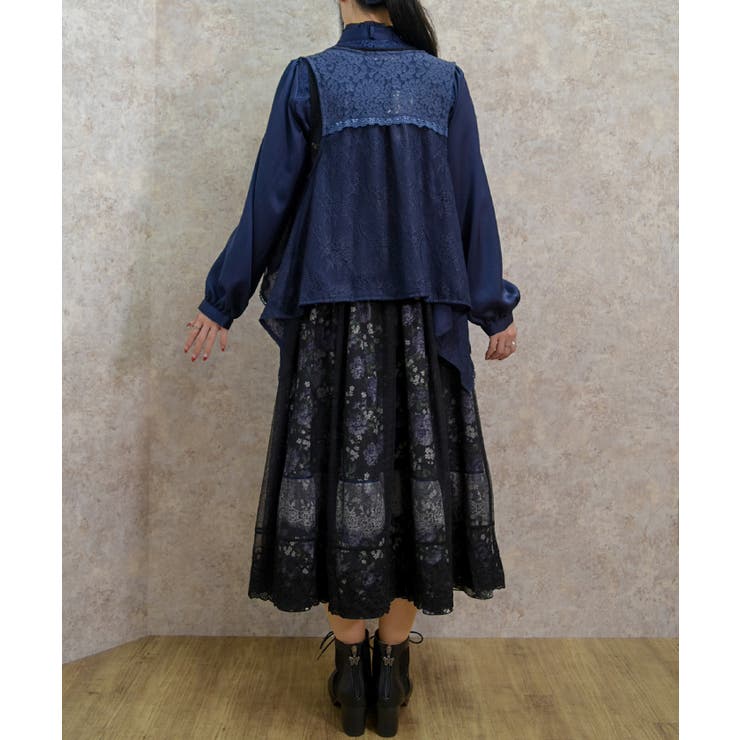 レースベスト×チュールジレ[品番：IGAW0004870]｜axes femme