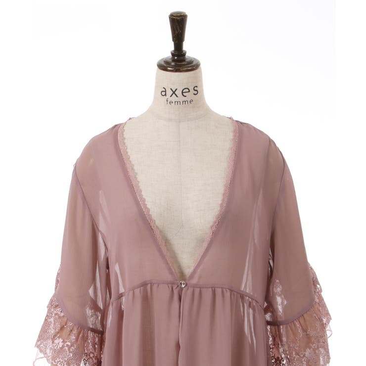 ★セール／即発♪★BCBGMAXAZRIA アップリケチュールガウン★ シアー×チュールレースガウン[品番：IGAW0003828]｜axes femme