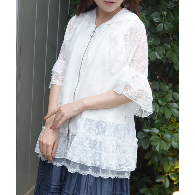 白 | レースパーカー | axes femme