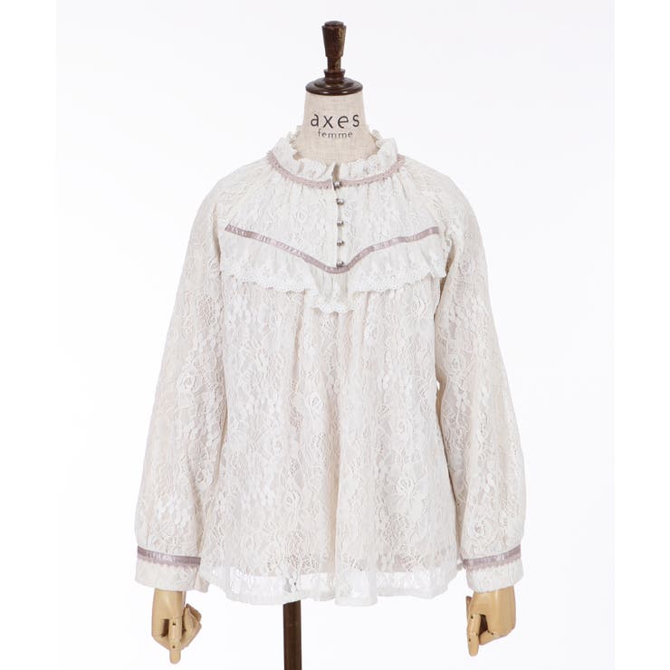 花柄総レースブラウス[品番：IGAW0000743]｜axes femme（アクシーズ 