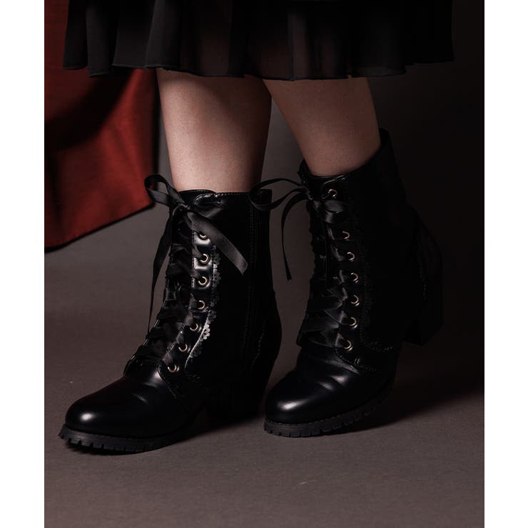 レースアップミドルブーツ[品番：IGAW0006881]｜axes femme