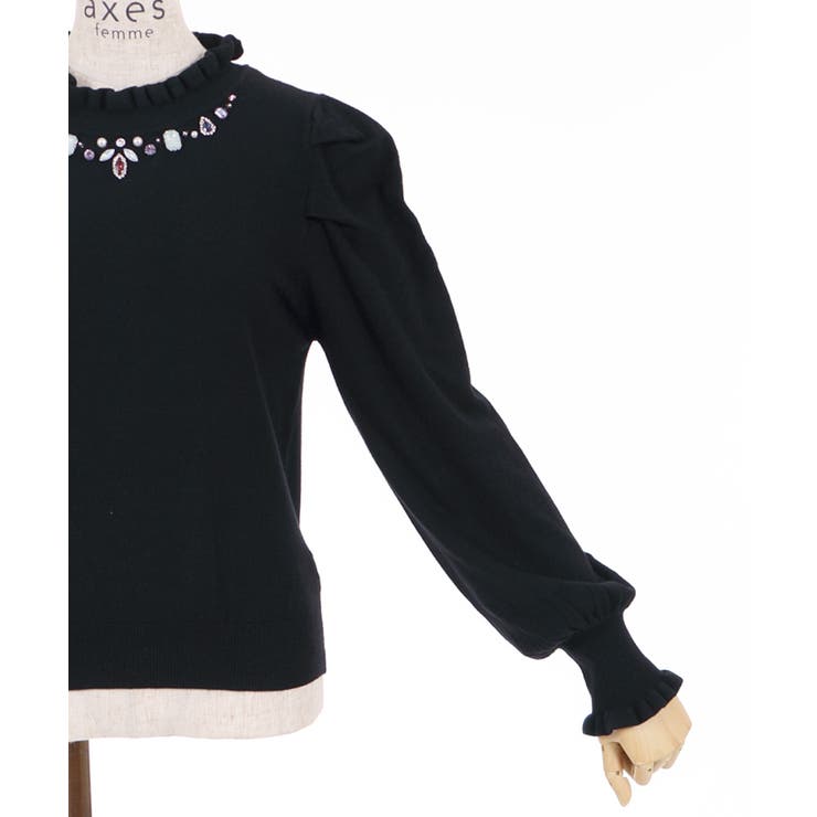 ビジューデザインニットPO[品番：IGAW0000977]｜axes femme