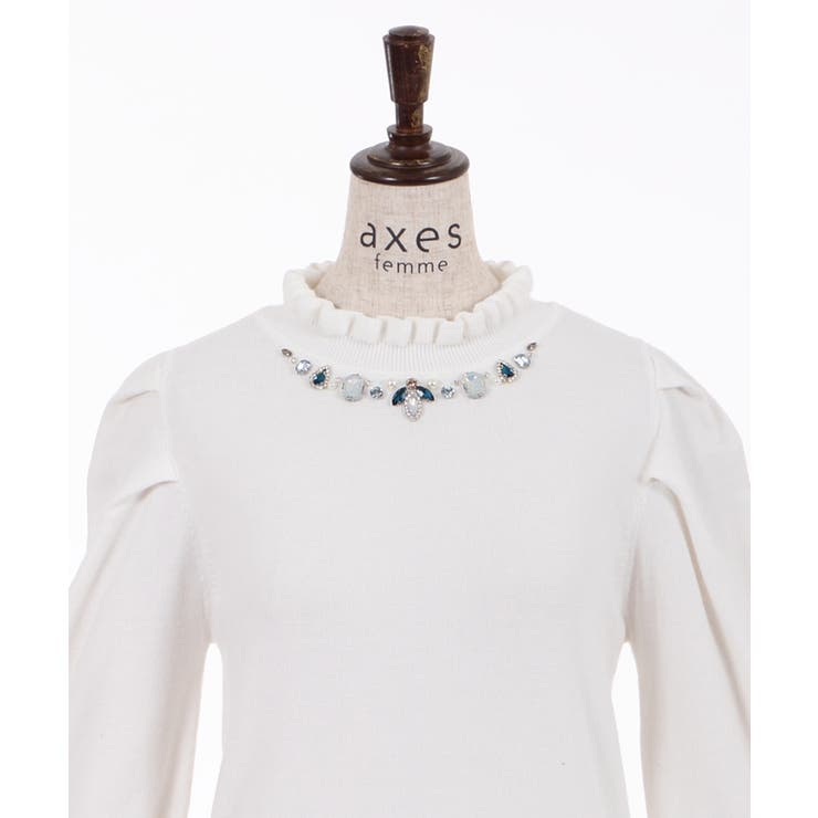 ビジューデザインニットPO[品番：IGAW0000977]｜axes femme