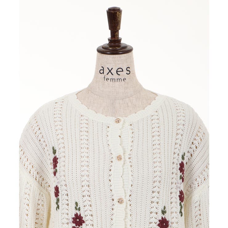 オリジナル手刺繍ロングカーデ[品番：IGAW0000293]｜axes femme