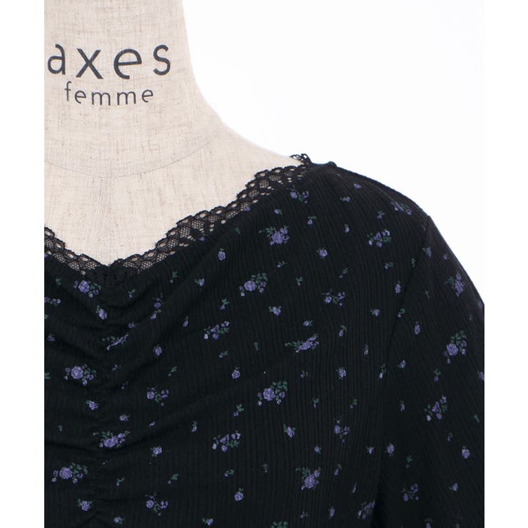 小花プリントリブインナー[品番：IGAW0000626]｜axes femme