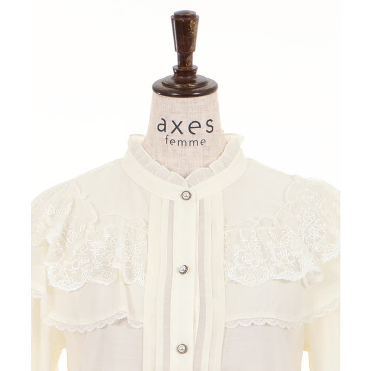ケープフリルブラウス[品番：IGAW0000189]｜axes femme（アクシーズ 