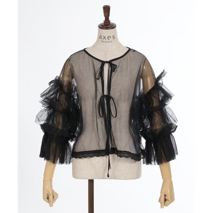 フリルチュールトップス[品番：IGAW0004974]｜axes femme