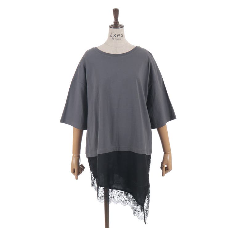 レースドッキングＴシャツ | axes femme | 詳細画像1 