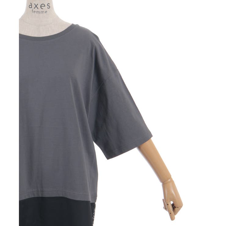 レースドッキングＴシャツ | axes femme | 詳細画像8 