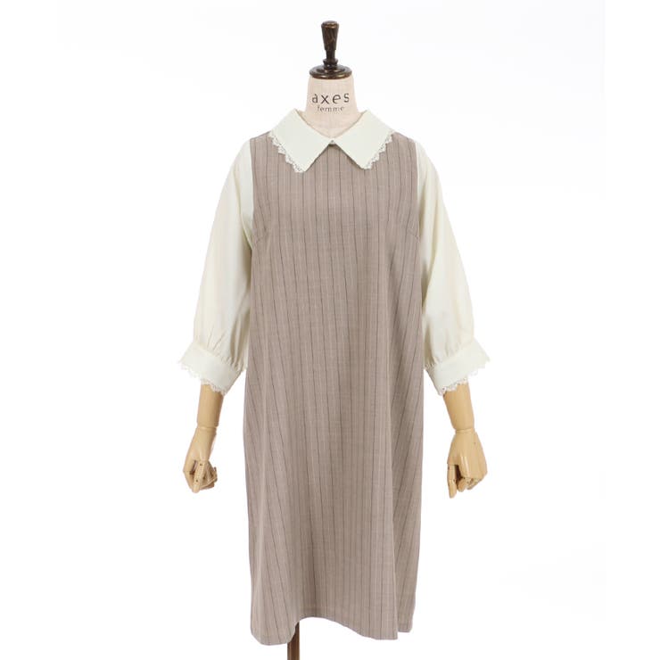 襟付きサックワンピース[品番：IGAW0001662]｜axes femme
