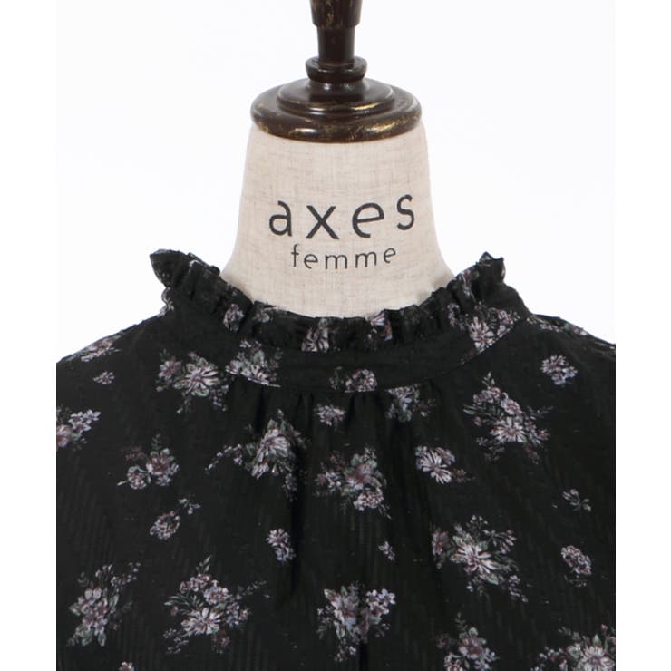 ドビー花柄ハイネックOP[品番：IGAW0001594]｜axes femme