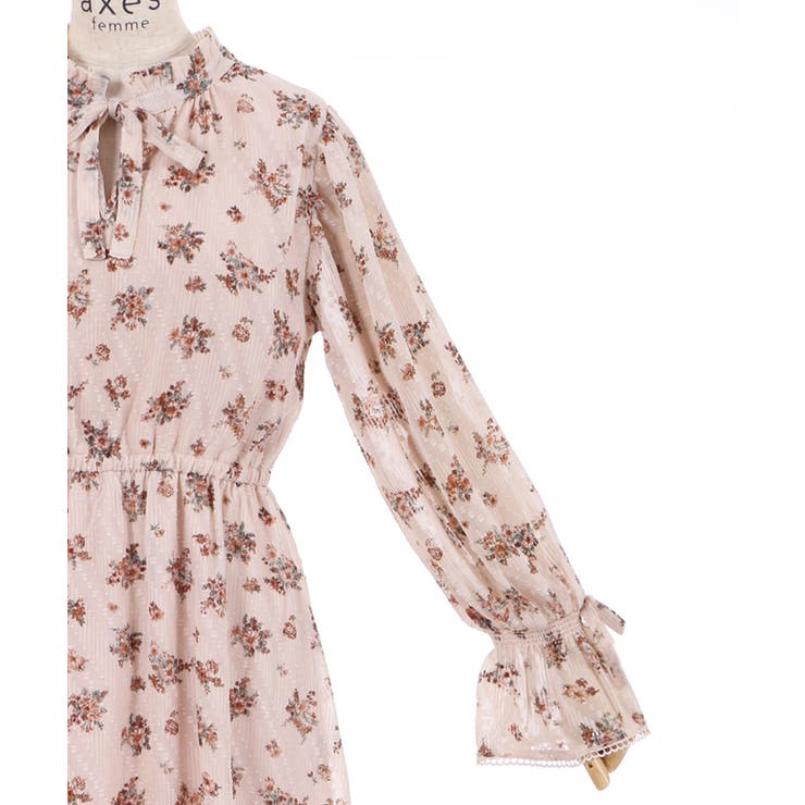 ドビー花柄ハイネックOP[品番：IGAW0001594]｜axes femme