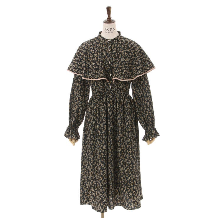小花柄ケープワンピース[品番：IGAW0003982]｜axes femme
