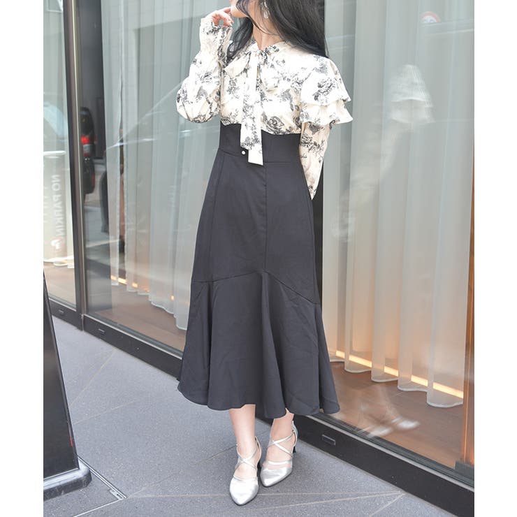 黒 | ボウタイドッキングワンピース | axes femme