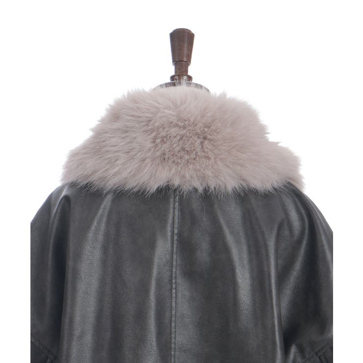 ファー付合成皮革ブルゾン | axes femme | 詳細画像17 