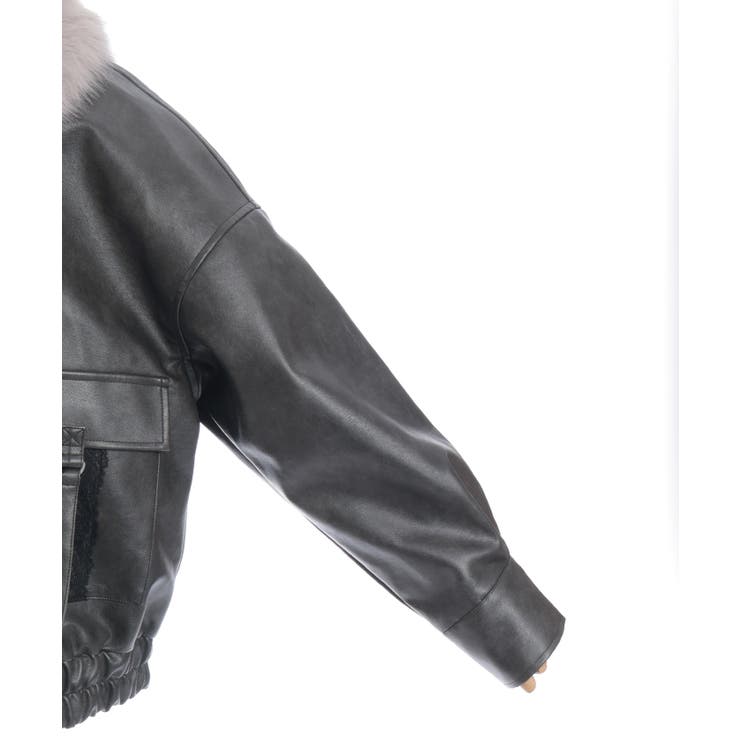 ファー付合成皮革ブルゾン | axes femme | 詳細画像19 