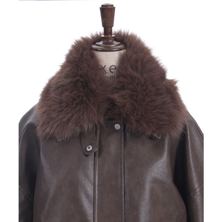ファー付合成皮革ブルゾン[品番：IGAW0006975]｜axes femme