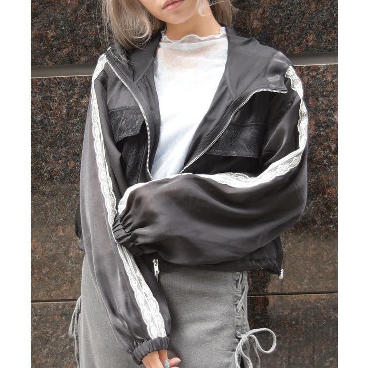 黒 | フード付シアブルゾン | axes femme