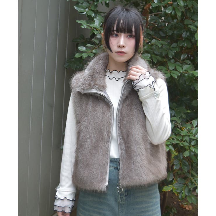 ミックスファーベスト | axes femme | 詳細画像6 