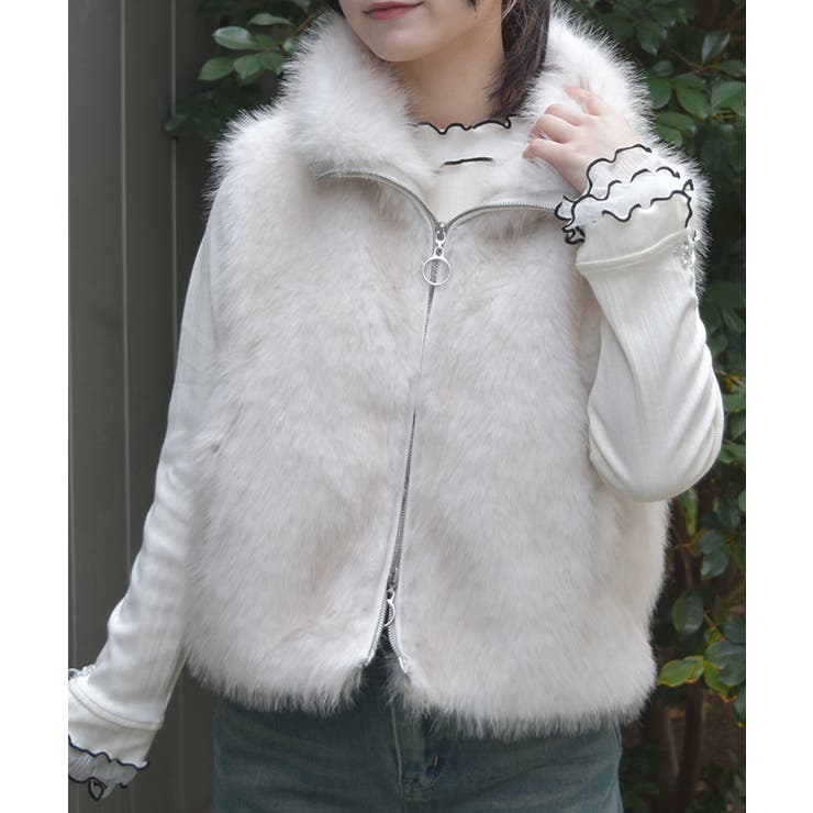 生成り | ミックスファーベスト | axes femme