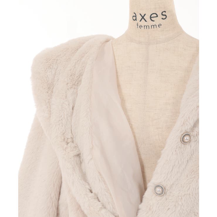 ビッグフードファーコート[品番：IGAW0004384]｜axes femme