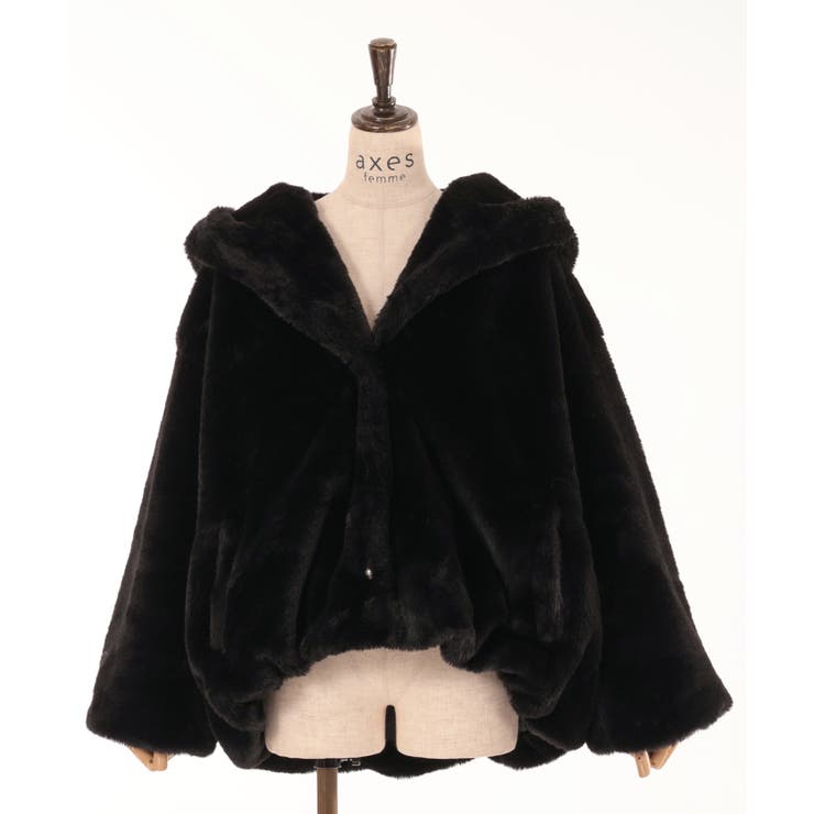 ビッグフードファーコート[品番：IGAW0004384]｜axes femme