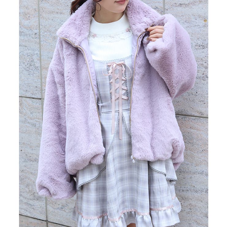 ピンク | ラビットライクファーコート | axes femme