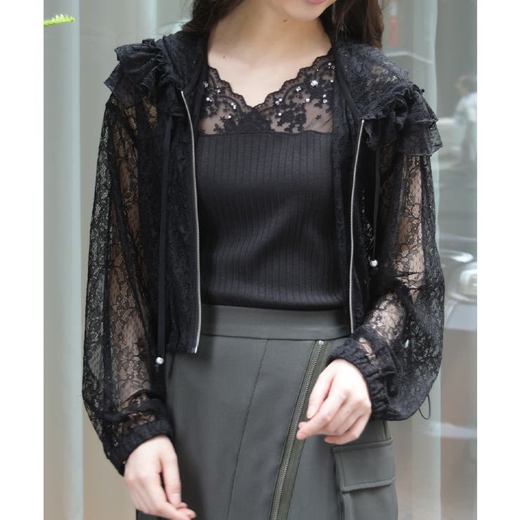 黒 | ドロストレースパーカー | axes femme