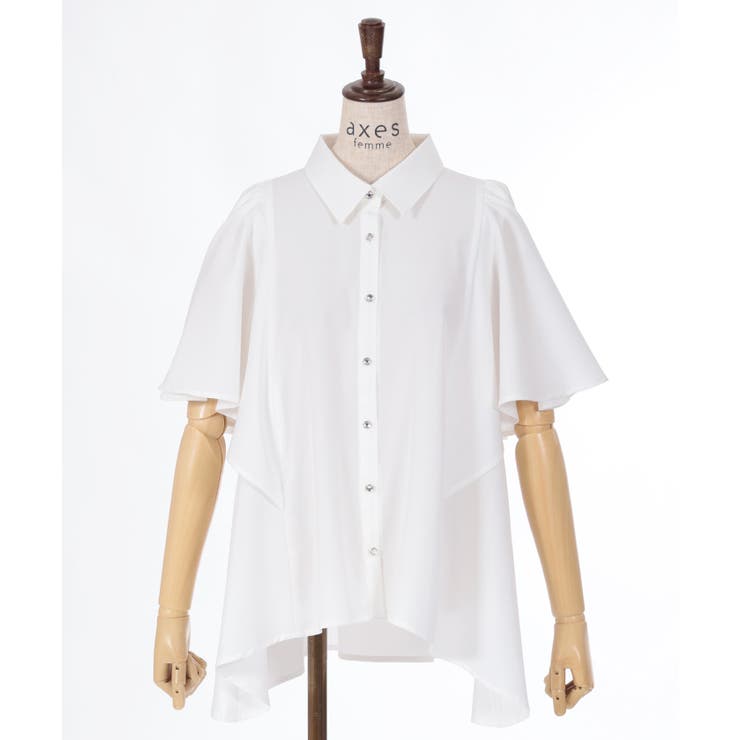 ケープ風フレア袖ロングシャツ[品番：IGAW0005186]｜axes femme 