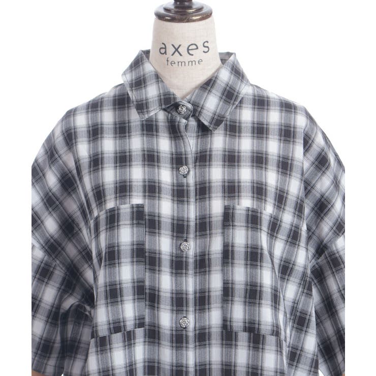 オーバーチェックシャツ | axes femme | 詳細画像21 