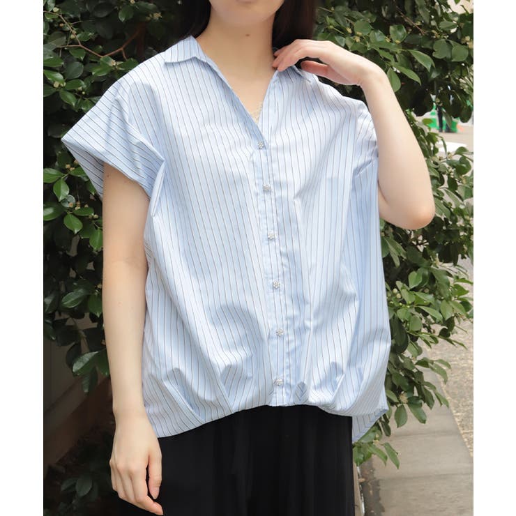 サックス | レースアップタックシャツ | axes femme
