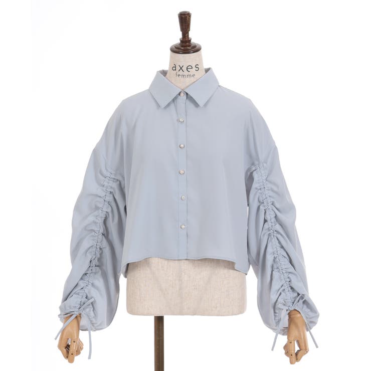 ドロスト袖ショートシャツ[品番：IGAW0004761]｜axes femme