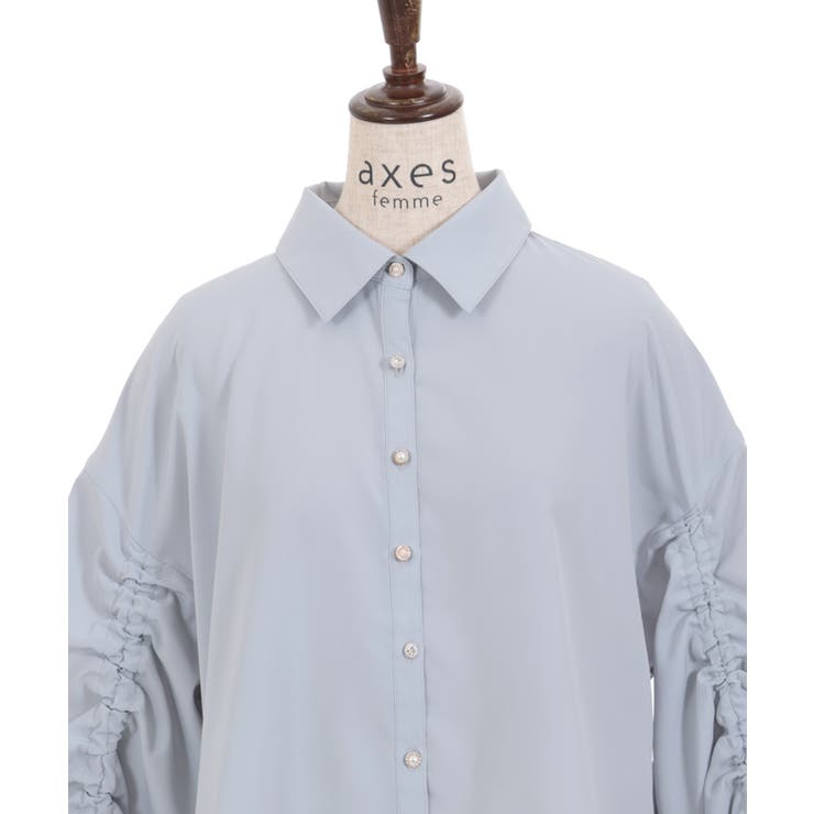 ドロスト袖ショートシャツ[品番：IGAW0004761]｜axes femme