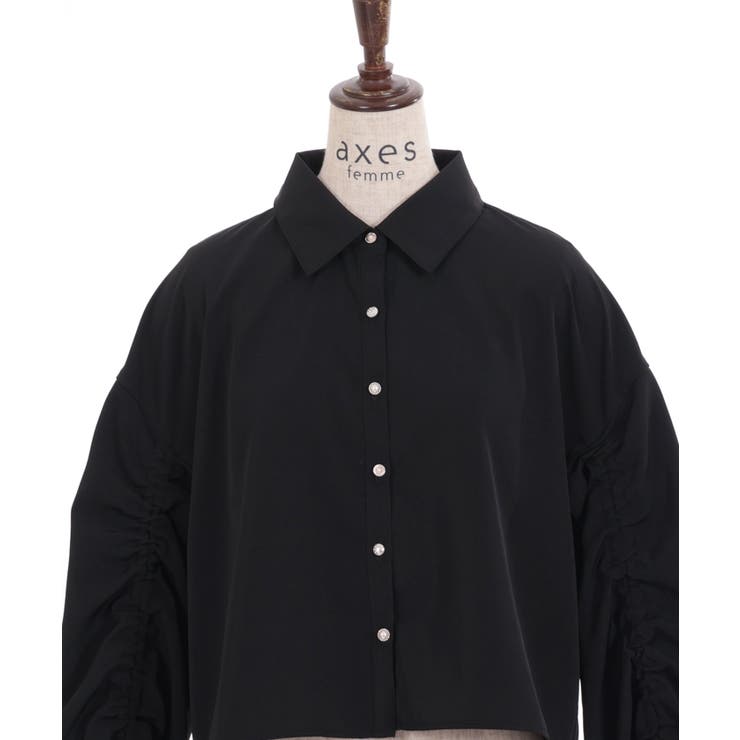 ドロスト袖ショートシャツ[品番：IGAW0004761]｜axes femme