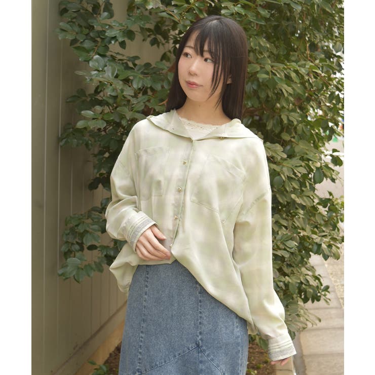 フード付きチェックシャツ | axes femme | 詳細画像10 