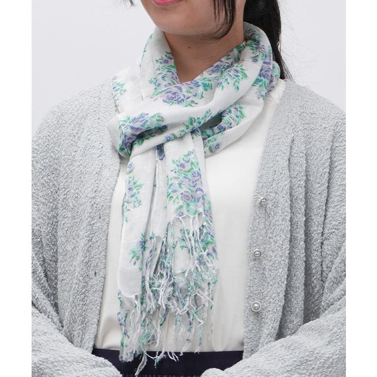 ブーケ柄プリントストール | axes femme | 詳細画像2 